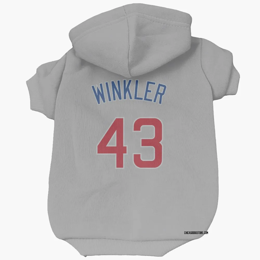Chicago Cubs Dan Winkler Gray Pet Hoodie for Dog & Cat
