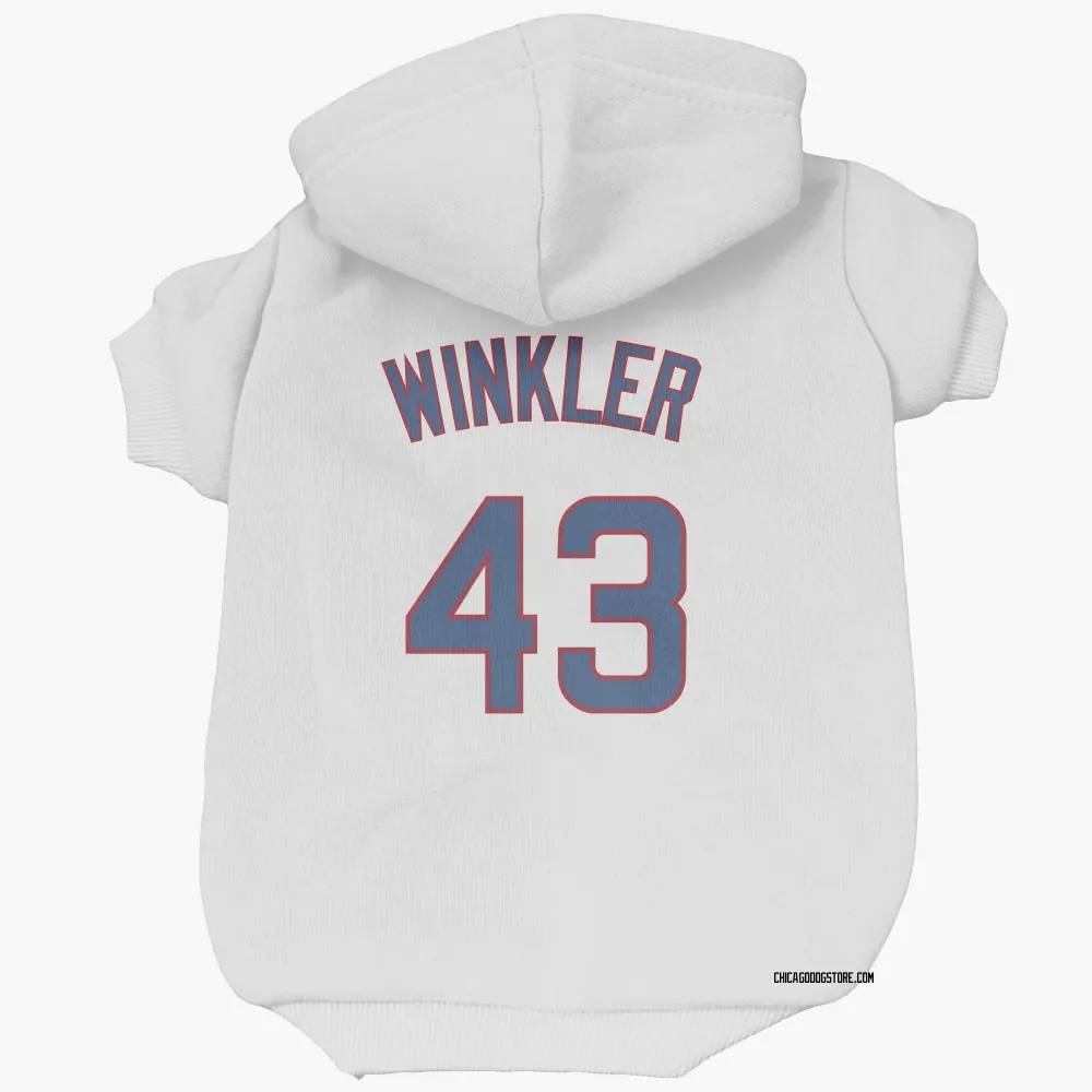 Chicago Cubs Dan Winkler White Pet Hoodie for Dog & Cat