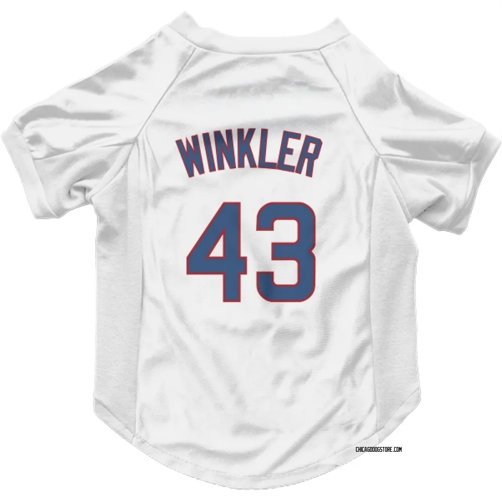 Chicago Cubs Dan Winkler White Pet Jersey for Dog & Cat