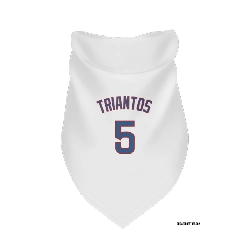 Chicago Cubs James Triantos White Pet Bandana for Dog & Cat