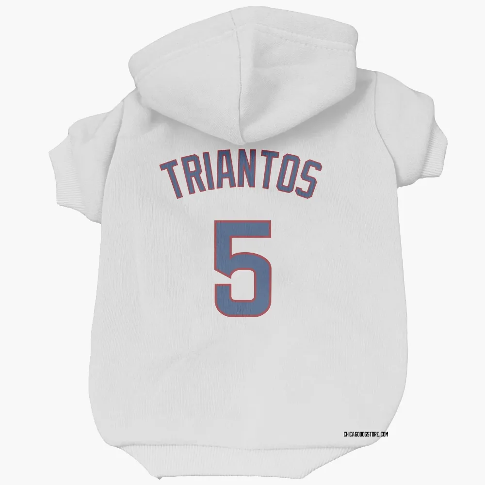 Chicago Cubs James Triantos White Pet Hoodie for Dog & Cat