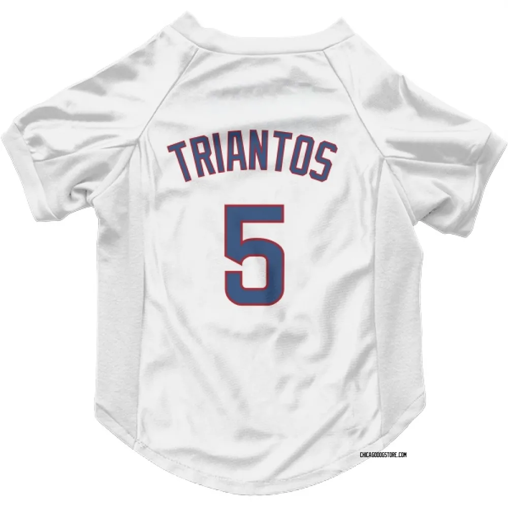 Chicago Cubs James Triantos White Pet Jersey for Dog & Cat
