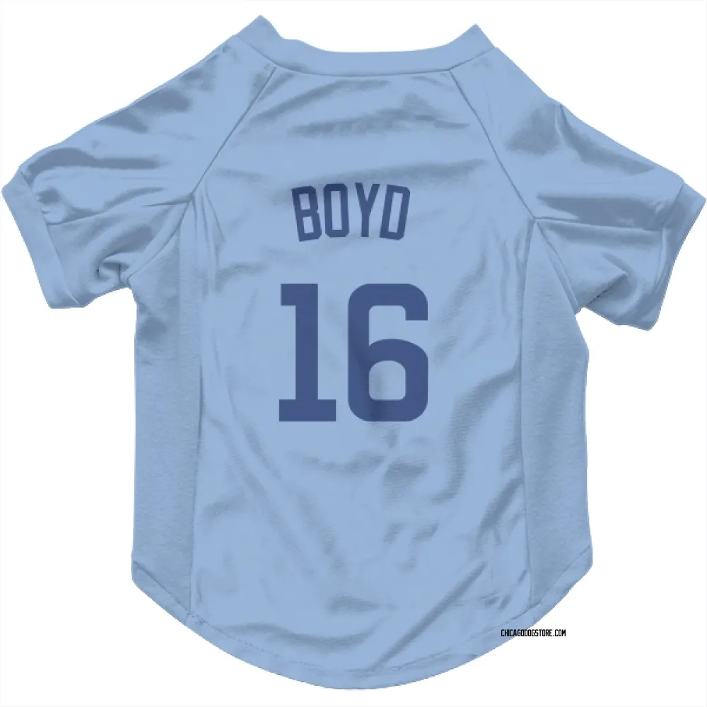Chicago Cubs Matthew Boyd Light Blue Pet Jersey for Dog & Cat