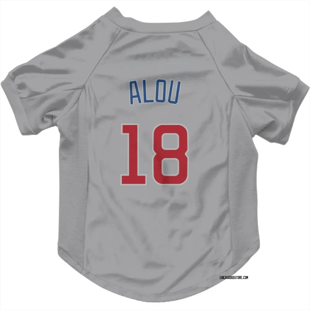 Chicago Cubs Moises Alou Gray Pet Jersey for Dog & Cat