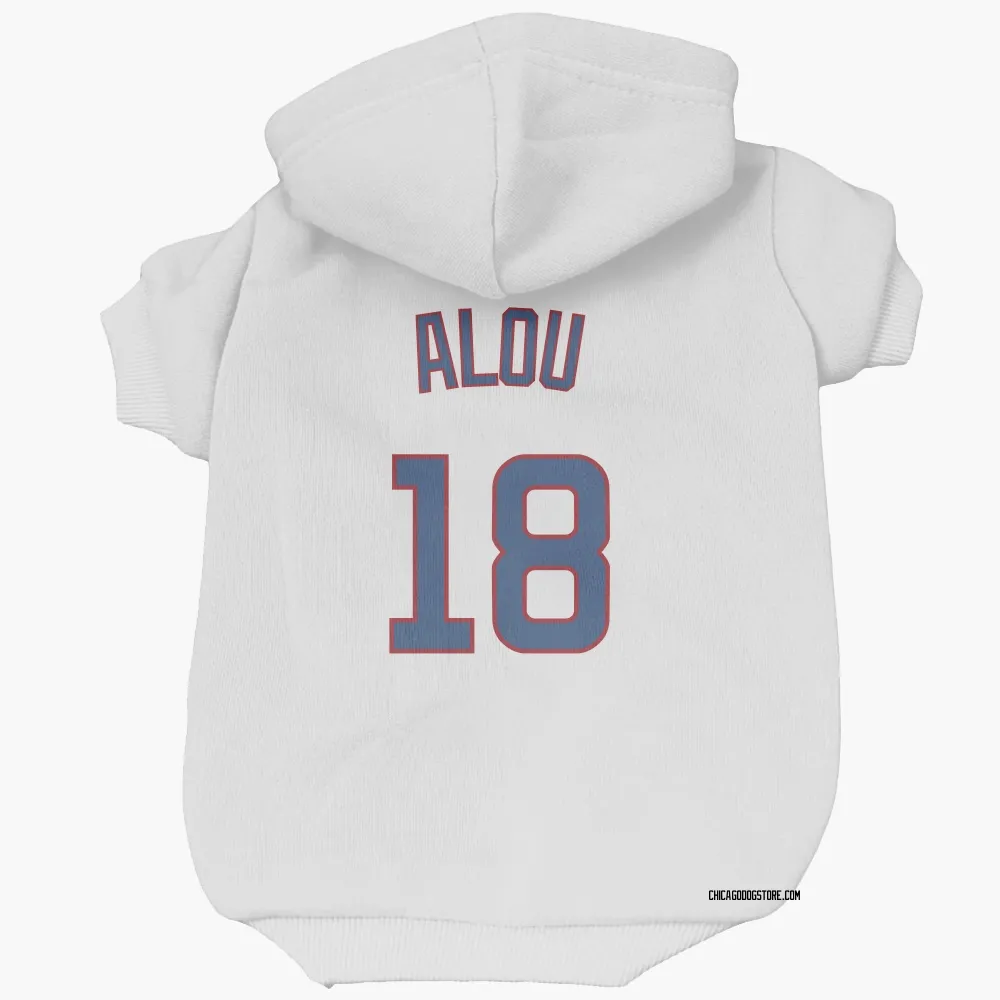 Chicago Cubs Moises Alou White Pet Hoodie for Dog & Cat