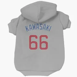 Chicago Cubs Munenori Kawasaki Gray Pet Hoodie for Dog & Cat