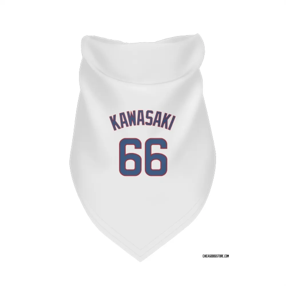 Chicago Cubs Munenori Kawasaki White Pet Bandana for Dog & Cat