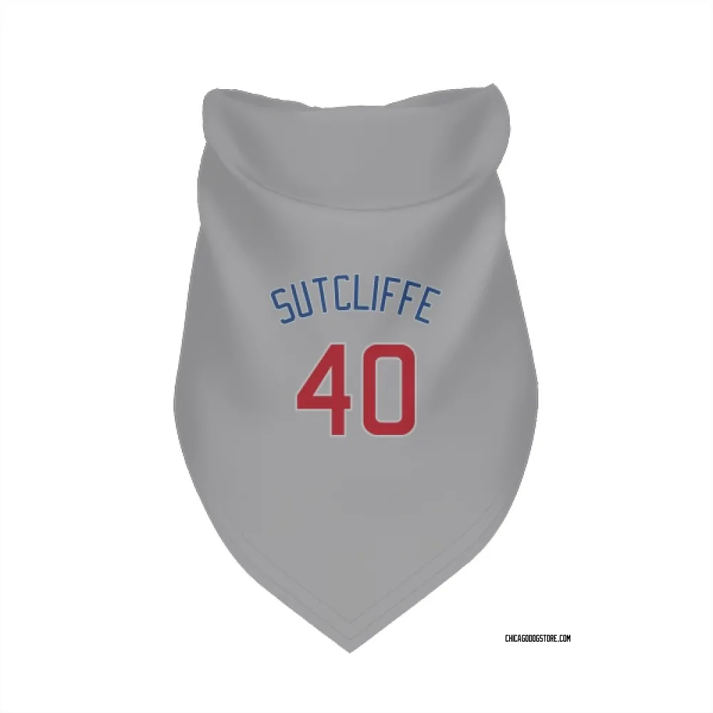Chicago Cubs Rick Sutcliffe Gray Pet Bandana for Dog & Cat
