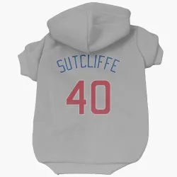 Chicago Cubs Rick Sutcliffe Gray Pet Hoodie for Dog & Cat