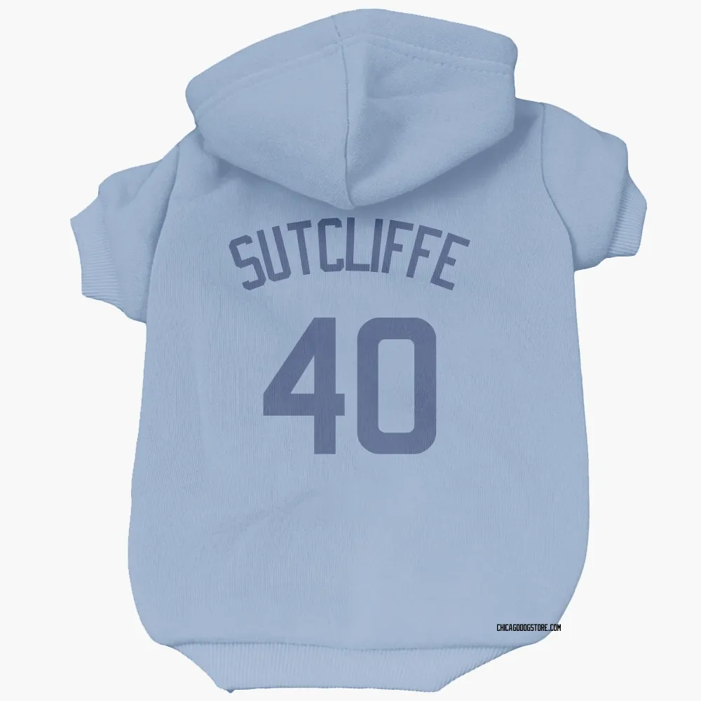 Chicago Cubs Rick Sutcliffe Light Blue Pet Hoodie for Dog & Cat