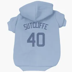Chicago Cubs Rick Sutcliffe Light Blue Pet Hoodie for Dog & Cat