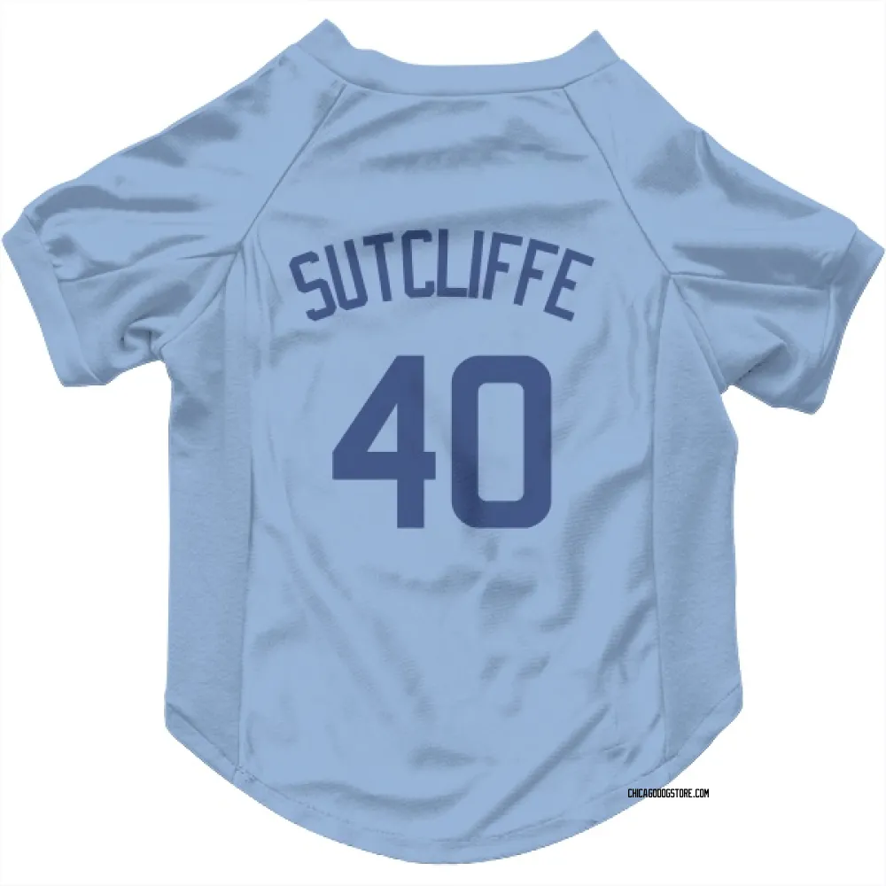 Chicago Cubs Rick Sutcliffe Light Blue Pet Jersey for Dog & Cat