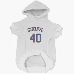 Chicago Cubs Rick Sutcliffe White Pet Hoodie for Dog & Cat