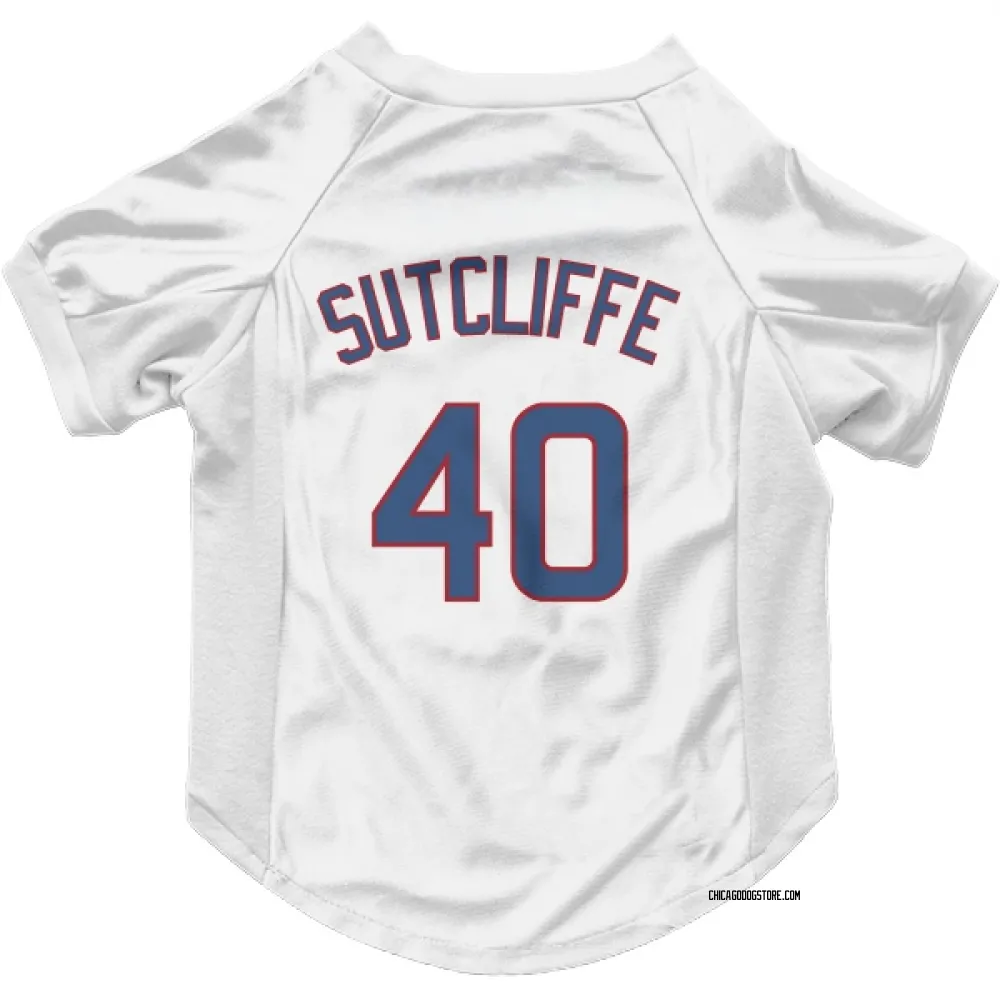 Chicago Cubs Rick Sutcliffe White Pet Jersey for Dog & Cat